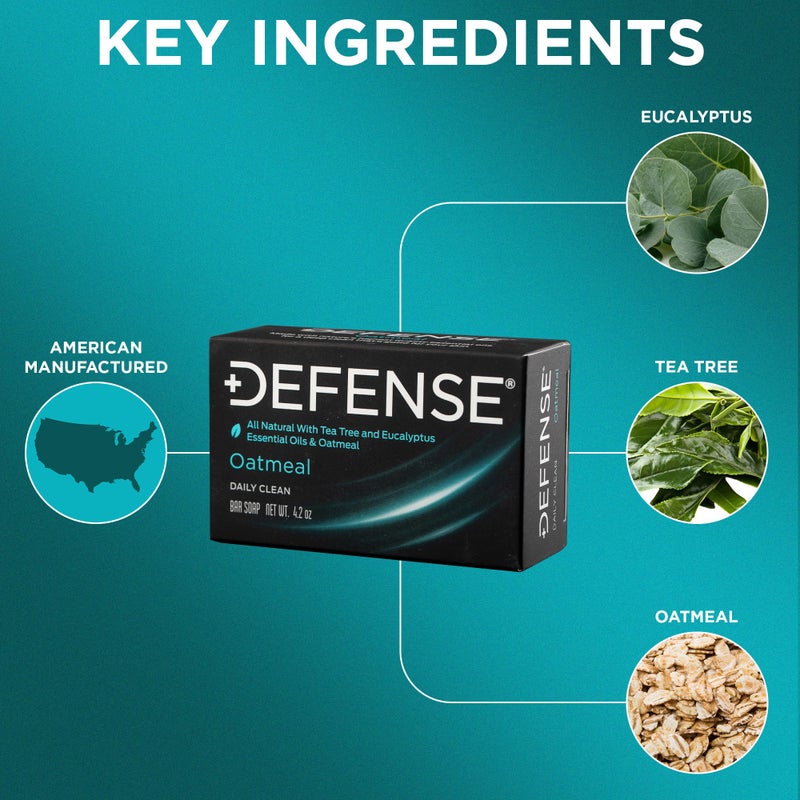 Defense Soap 2pk All Natural Oatmeal Bar Soap for Men | Made by Wrestlers with Tea Tree Oil & Eucalyptus Oil to Promote Healthy Skin - Image 2